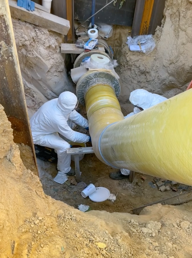 Aanleg bluswaterleiding - Riolering project foto